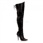 Black Leather Boot With Back Lacing