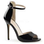 5" Black Sandal With Closed Back And Strap