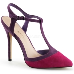 5" Two-tone Suede T-Strap Pump